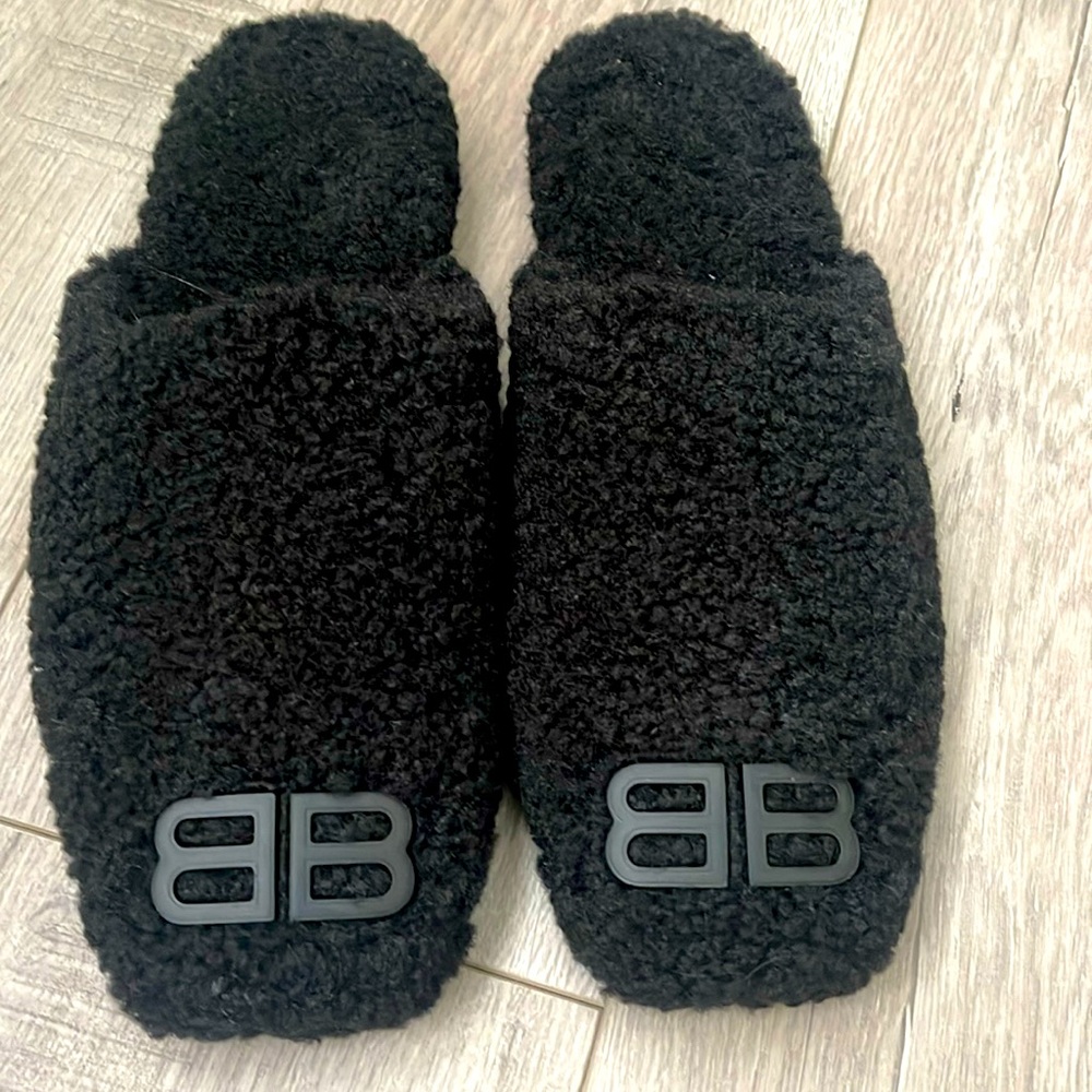 Balenciaga shearling mules